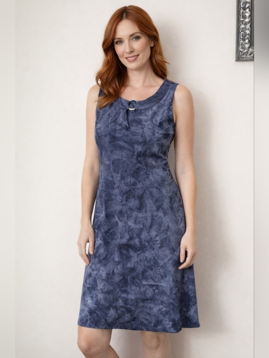 AB Studio Dresses & Skirts - AB STUDIO Blue Black Tie Dye Sleeveless Dress Size Small